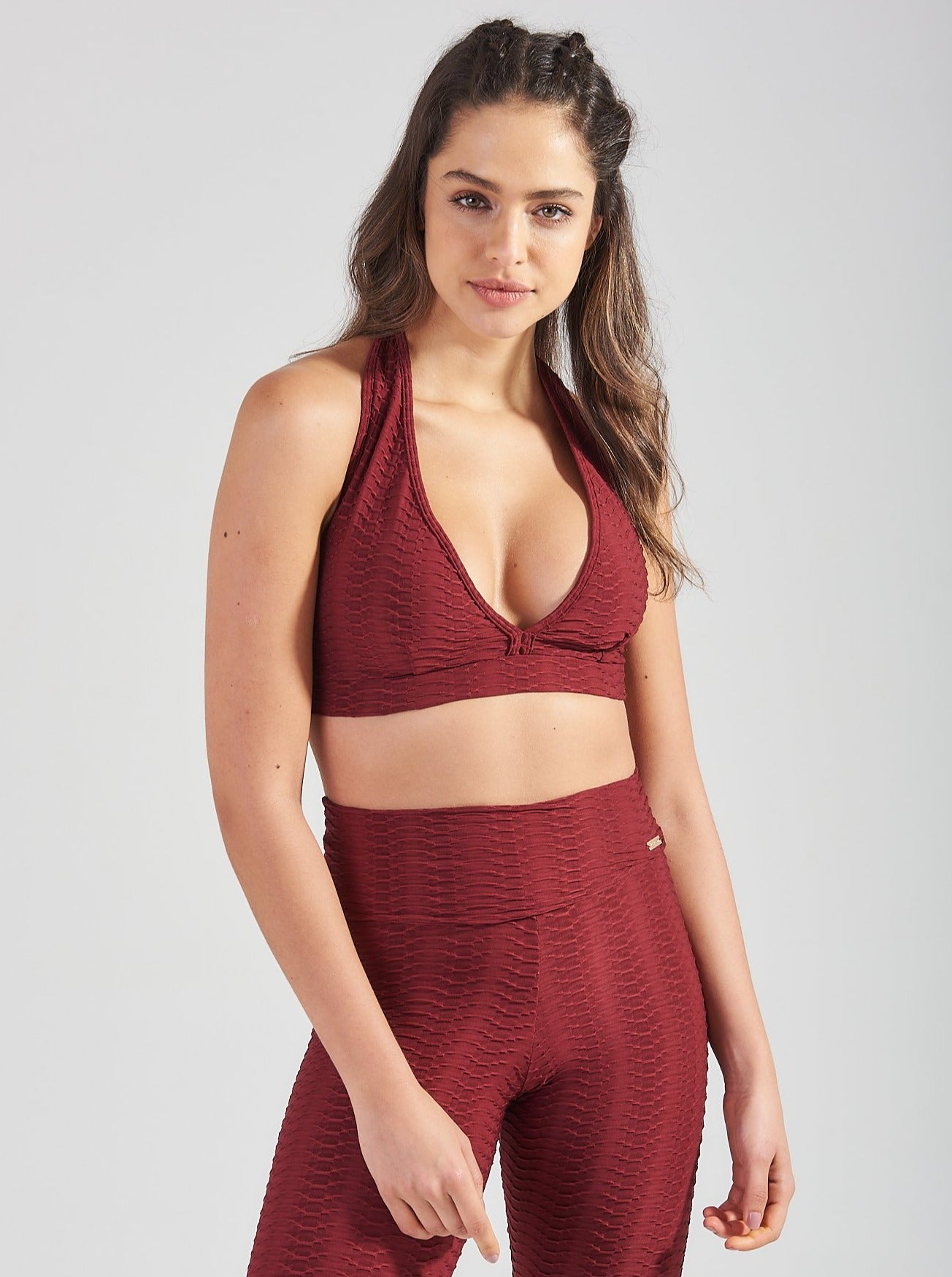 Women's Figure Skating Strappy Sports Bra in Red